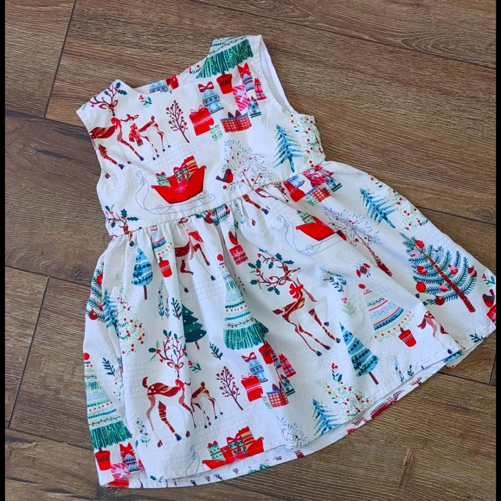 Vintage print Christmas dress